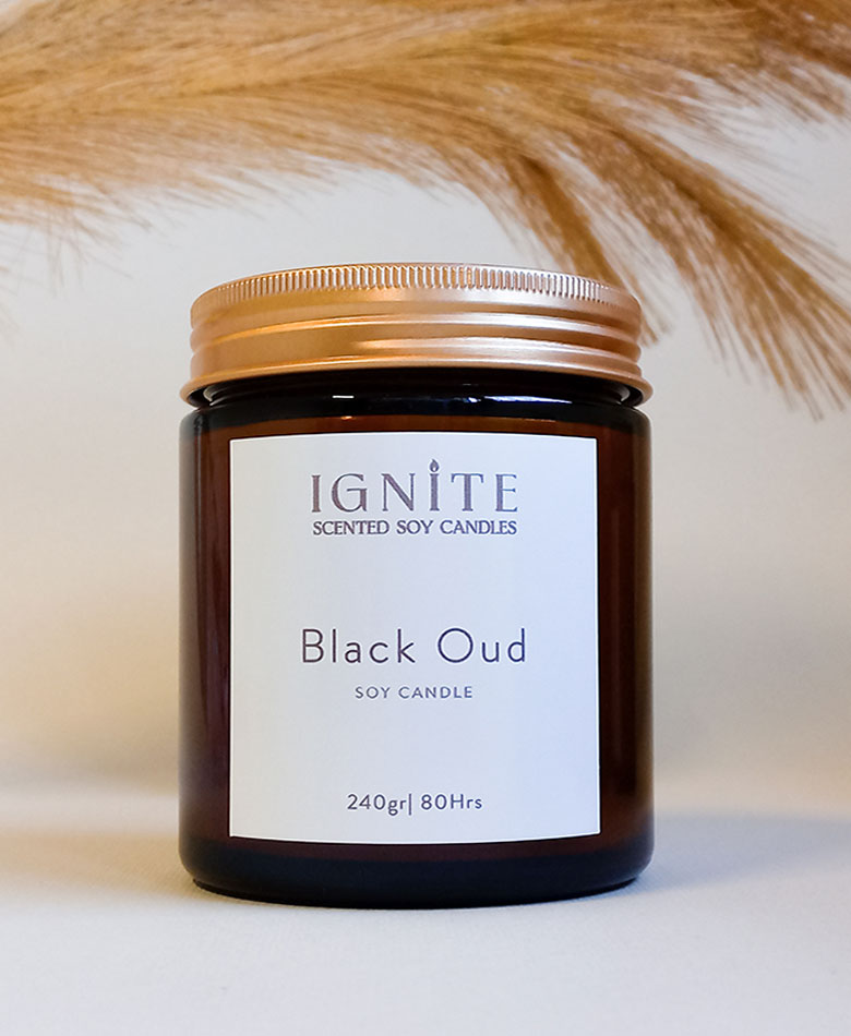 Αρωματικό κερί σόγιας Black Oud Ignite candles