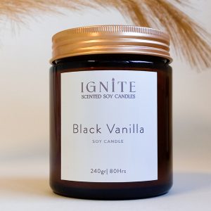 Αρωματικό κερί σόγιας Black Vanilla Ignite candles