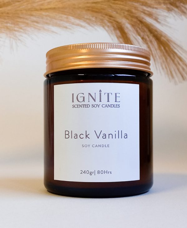 Αρωματικό κερί σόγιας Black Vanilla Ignite candles