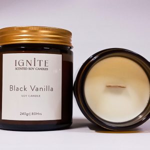 Αρωματικό κερί σόγιας Black Vanilla2 Ignite candles