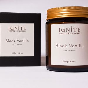 Αρωματικό κερί σόγιας Black Vanilla3 Ignite candles