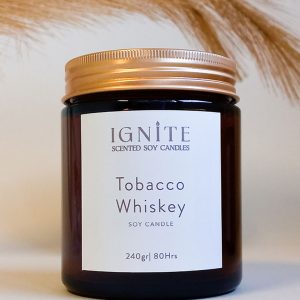 Αρωματικό κερί σόγιας Tobacco & Whiskey Ignite candles