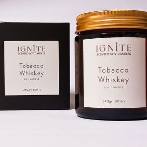 Αρωματικό κερί σόγιας Tobacco & Whiskey2 Ignite candles