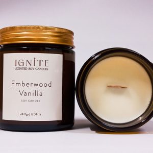 Αρωματικό κερί σόγιας Emberwood-&-Vanilla Ignite candles 2