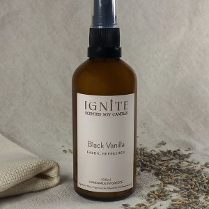 Αρωματικό κερί σόγιας Black-Vanilla Ignite candles